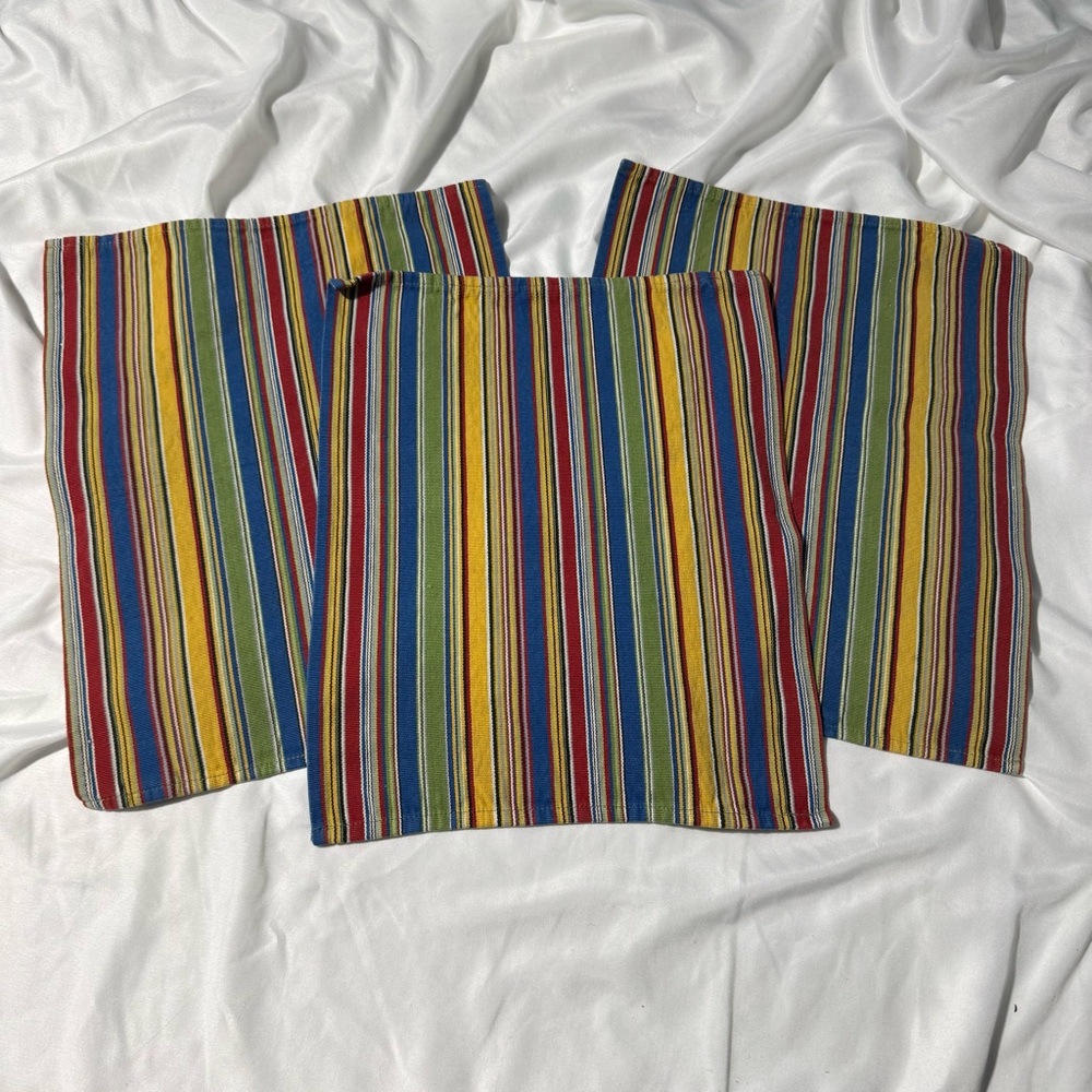 Pier 1 Havana Stripe Placemats – Set of 3 | Colorful Coastal Table Decor